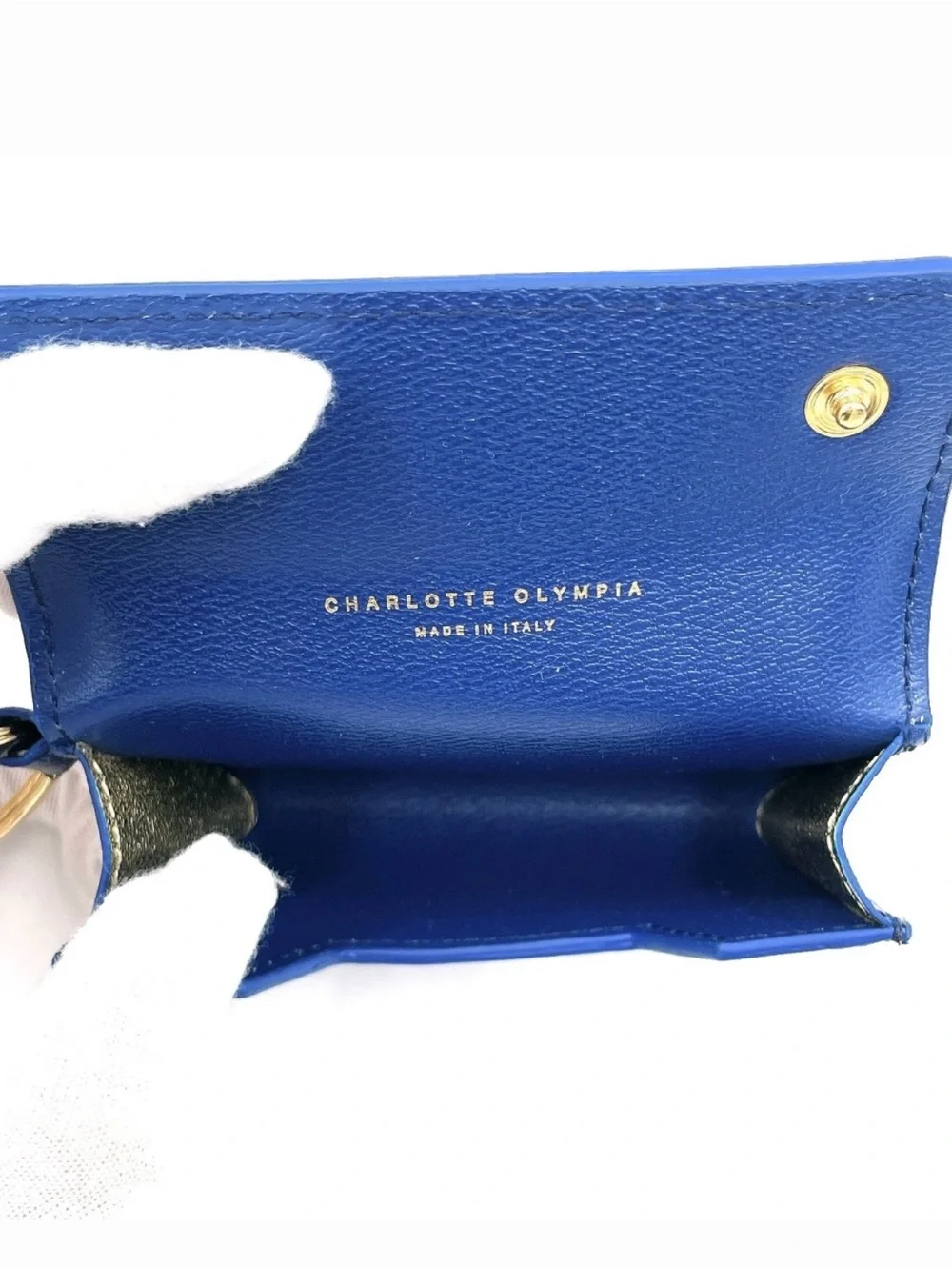 Charlotte Olympia rare ‘feline’ keychain purse Retails $325 cobalt blue